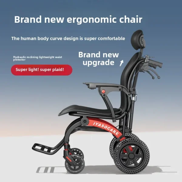YYSK high-end series soft wheelchair lightweight and portable manual wheelchair for travel the elderly - Image 2