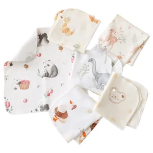 Baby Wiping Towel Handkerchief Cotton Saliva Wipes Breathable Washcloths for Infant Toddler Strong Absorbent Face Towel