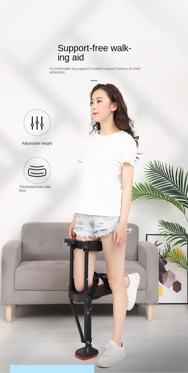 Ergonomic Hands Free Crutches Knee Crutch for Adult Mobility Aids Device Walking Support Crutches Adults Adjustable Crutch - Image 3