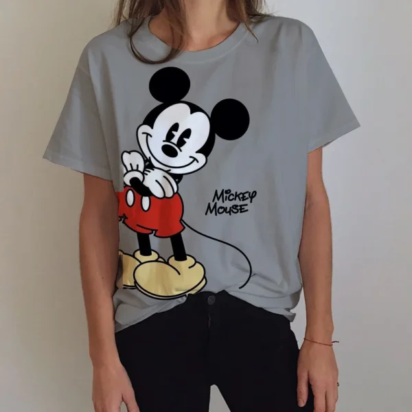 New T Shirt Women Y2k Disney Mickey Mouse Print Female Clothes Top Summer O-neck Ladies T-shirt Fashion Streetwear Hip-hop Shirt - Image 3