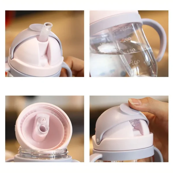 250ml baby feeding cup, children learn to feed, drinking bottle, training cup with straw, leak-proof and choking-proof baby cup - Image 5