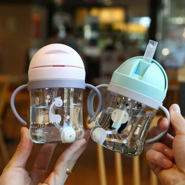 250ml Baby Feeding Cup with Straw Children Learn Feeding Drinking Bottle Kids Training Cup with Straw - Image 5