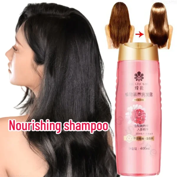 400ml Bee Flower Shampoo Anti-Dandruff Oil Control Refreshing Scalp Improve Repair Damaged Hair Follicles Shampoo - Image 4