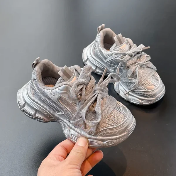 Fashionable Children's Sports Shoes Casual Dad Sneakers All-Match Autumn New Arrival for Middle And Big Kids Rubber Sole - Image 4
