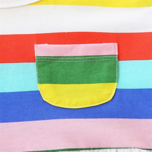 2-7T New Arrival Girls Dresses Summer Girls Party Dress Striped Pockets Kids School Children Clothing Toddler Dresses - Image 2