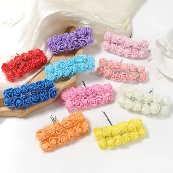 Valentine's Day Ornaments Foam Artificial Flowers For Wedding Home Decoration Fake Flowers DIY Craft Rose Bear Decor Accessories - Image 3