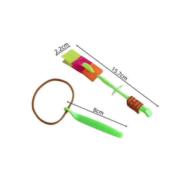 Outdoor Flash Rocket toy LED Lights Glowing Slingshot Rocket Helicopter Flying Toy kid's Party Fun Gift Rubber Band Ejector Toys - Image 2