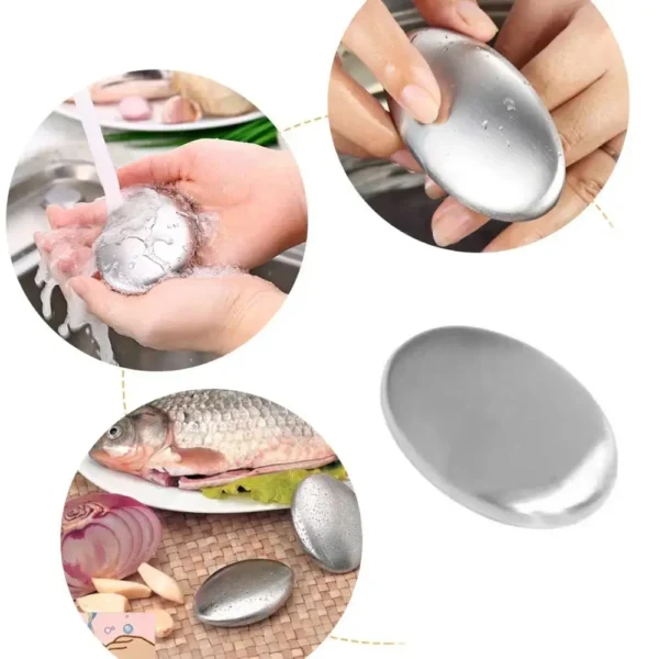 Stainless Steel Soap Kitchen Bar Eliminating Odor Remover Stone Body Cleansers Bath Shower Supplies - Image 2