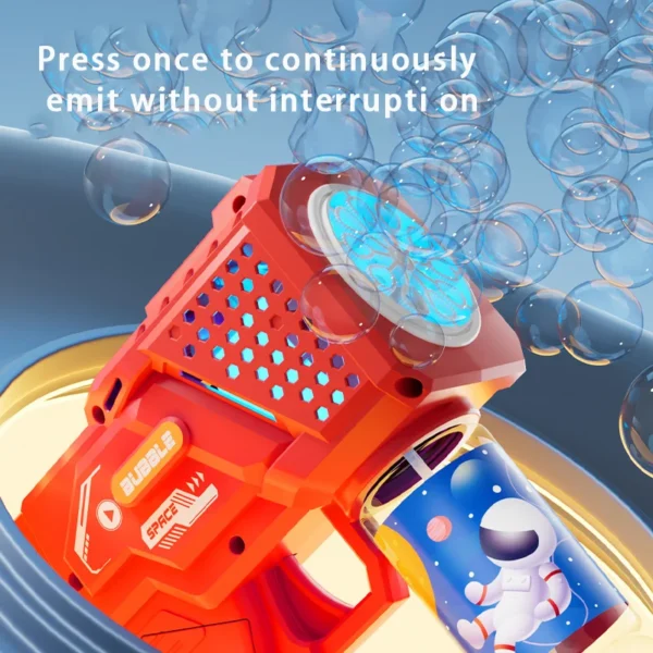 Children's Handheld Automatic Porous Space Bubble Gun Outdoor Entertainment Toy [Without Bubble Water] - Image 4