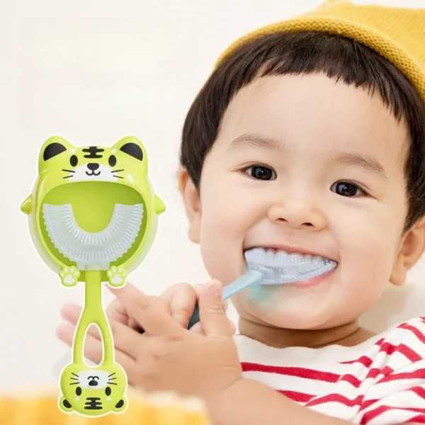 Baby Toothbrush Children 360 Degree U-shaped Children's Teeth Oral Care Cleaning Brush Soft Silicone Toothbrush Baby Items 2-12Y - Image 3