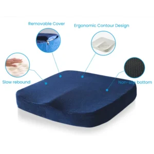 Natural Memory Latex Comfort Office Chair Seat Cushion Pillow Comfort Cushions for Car Truck Driver Travel Wheelchair, Thick Cha