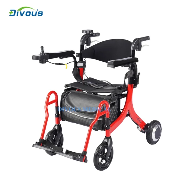 N.W: 16KG Lightweight Folding 4-Wheel Electric Rollator Outdoor Electric Scooter Walker - Image 5