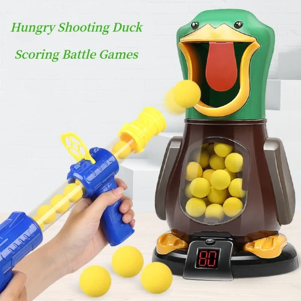 Hungry Shooting Duck Toys Air-powered Gun Soft Bullet Ball With Light Electronic Scoring Battle Games Funny Gun Toy for Kids - Image 2