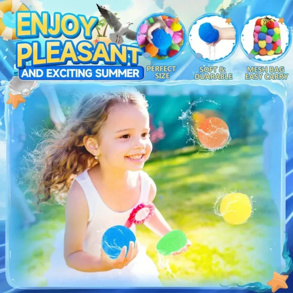 Fun Reusable Water Balls, Reusable Water Balloons For Outdoor Toys And Games, Water Toys, Summer Toy Balls For Pool And Backyard - Image 2