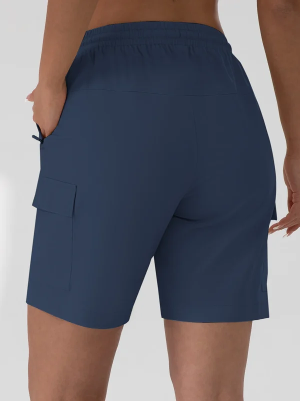 1/2 PCS Loose Women Shorts with 2 Flap Pockets Adjustable Drawstring Cargo Short Outdoor Quick Dry Lightweight Shorts - Image 2