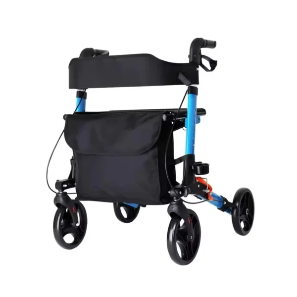 Rollstuhl Elderly Folding Aluminum Walker Rollator with Seat Folding Rollator Walker Rehabilitation Equipment for Patient Adult - Image 3