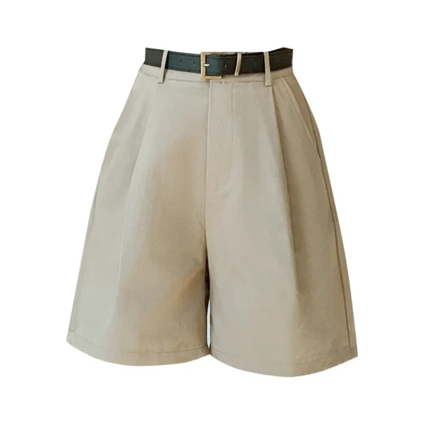 Casual Shorts Women 2025 Spring Summer New Fashion Draped High Waist Wide-leg Shorts Female Retro Loose Shorts - Image 6
