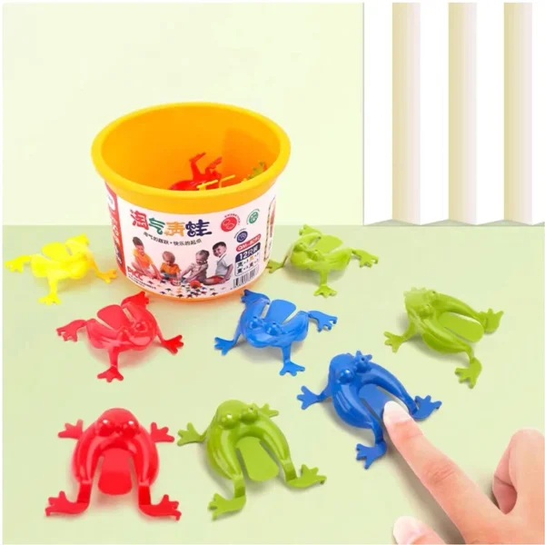 12PCS Jumping Frog Toys For Kids Finger Pressing Bouncing Frog Toy Antistress Relieve Family Game Kids Birthday Party Toys - Image 5