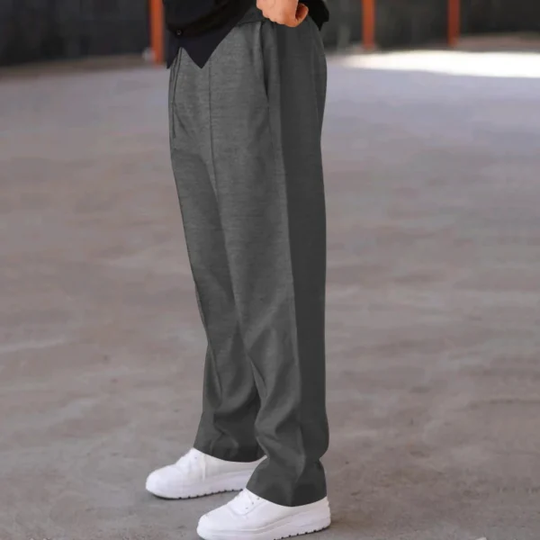 Men's High-Elastic Breathable Casual Pants, Spring and Summer Daily Wear, Sports Shoes, Versatile and Trendyy Items, Simple Texture, a Must-Have for Travel - Image 4