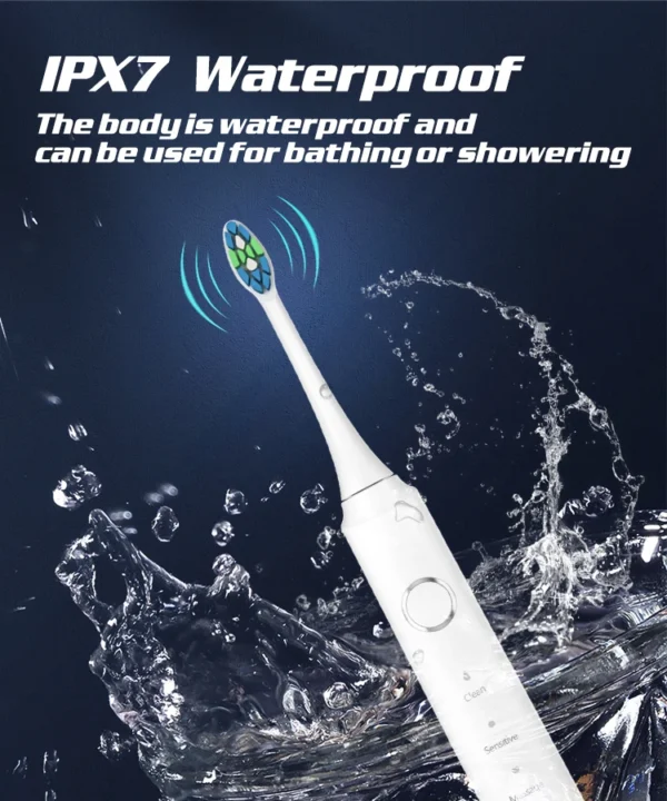 Sonic Electric Toothbrushes for Adults Teeth Whitening Toothbrush IPX7 Waterproof Smart Timer 6 Replaceable Heads Set - Image 5