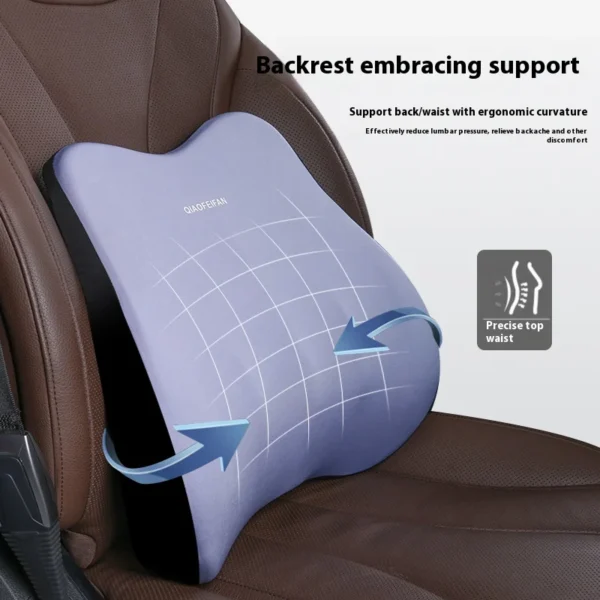 Ergonomic Lumbar Memory Foam Cushion Back Support Cushion for Chair and Car, Seat Cushion for Wheelchair Car Pillow Kit - Image 2