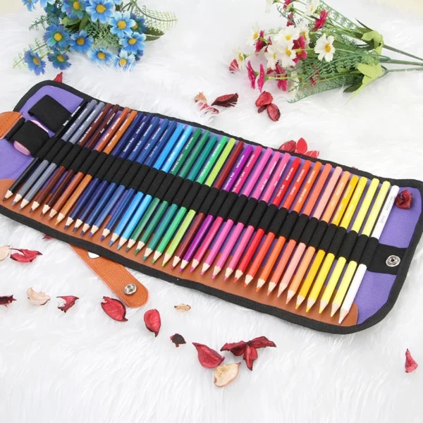 36/50/72-Piece Colored Pencil Set With Canvas Roll-Up Case - Perfect For Student Adult Coloring Drawing Sketching And Crafting - Image 5