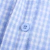 ZBZA Women's Bib Collar Gingham Shirt Lapel Long Sleeve Single Breasted Hidden Button Bow Tie Top Spring Summer New Chic Shirt - Image 4