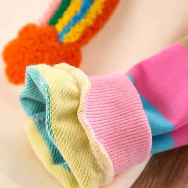 Melario Girls Dress Autumn Long Sleeve Rainbow Striped Princess Dresses for Girl Kids Dress Casual Children Clothing - Image 5
