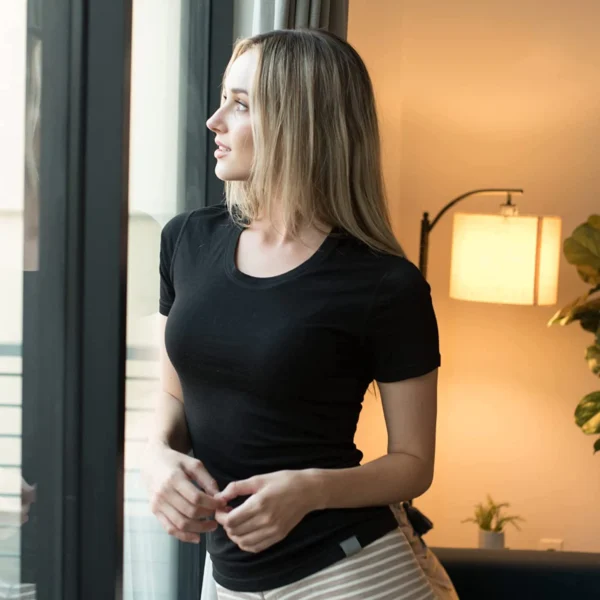 100% Merino Wool T-Shirt Womens Lightweight Short Sleeve Crew Shirts Merino Wool Base Layer Women Undershirt No Itch Breathable
