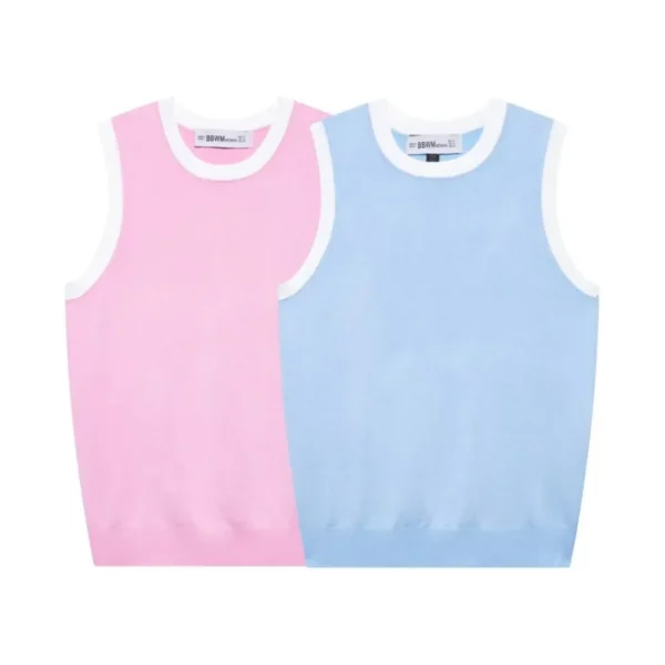 Women Patchwork Top Spring Sleeveless Simple Knitted Women Tank Top O Neck Women Waistcoats