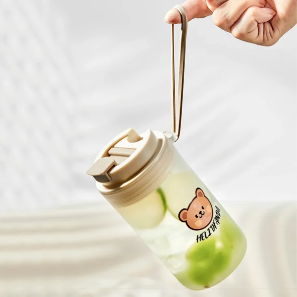 WORTHBUY 350Ml Reusable Plastic Water Bottle With Rope Cute Portable Sealed Leak Proof Drinking Cup Travel Sports Water Cup - Image 6