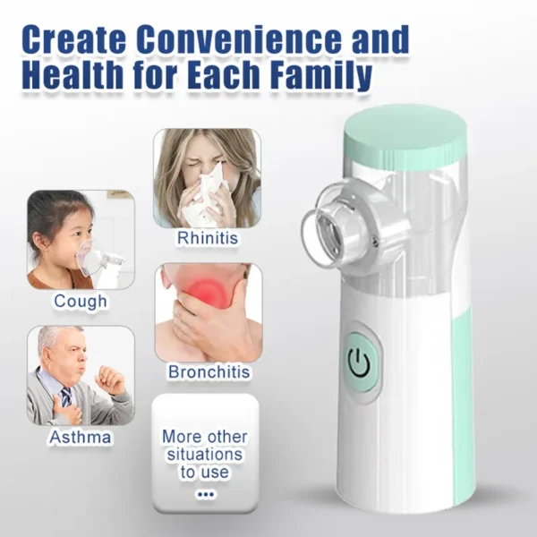 Portable Nebulizer Humidifier Medical Silent Mesh Nebulizer Handheld Asthma Inhaler Atomizer Children Health Care Oximeter Mini - Image 4