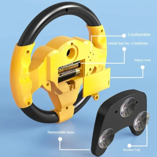 Infant Shining Eletric Simulation Steering Wheel Toy with Light Sound Kids Early Educational Stroller Steering Wheel Vocal Toys - Image 3