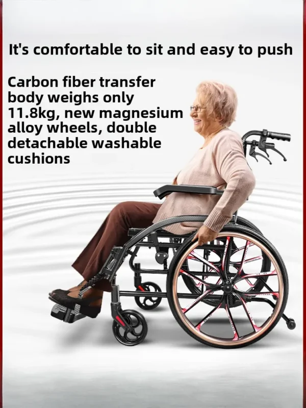 Foldable Lightweight Hospital Rehabilitation Wheelchair Portable Small Scooter for the Elderly - Image 2