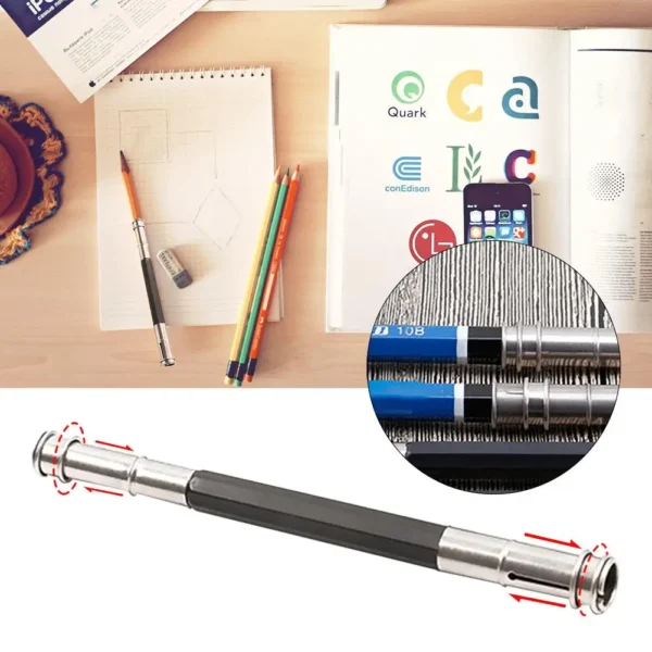 Dual-headed Art Write Tool Extender Adjustable Pencil Extension Stationery Practical Exquisite Portable for Sketch School Office - Image 2