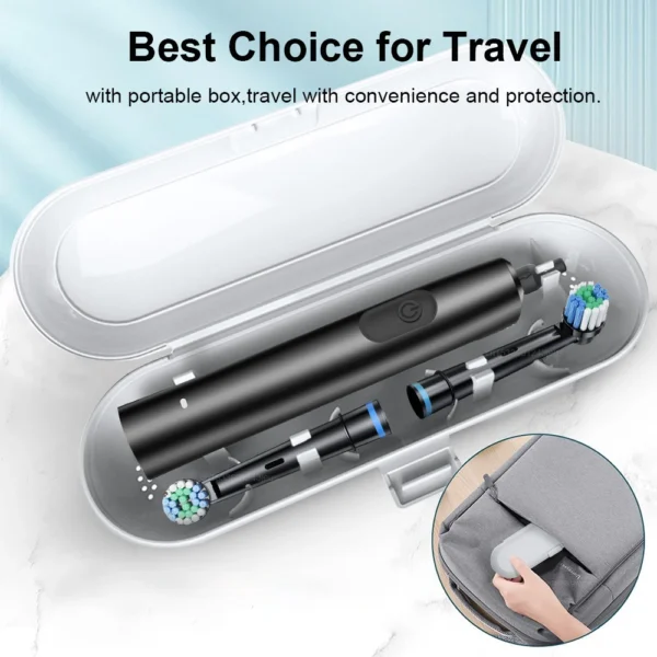 Electric Rotating Toothbrush Deep Clean Whitening Teeth for Adult Ultrasonic Toothbrush with 4/8pcs Refill Replacement Heads - Image 6