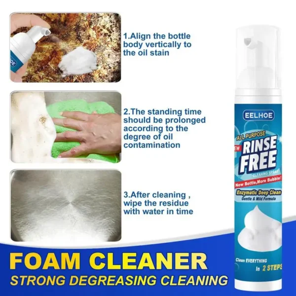 All Purpose Bubble Cleaner Rinse-Free Kitchen Stain Remover 30ml/60ml Heavy Duty Cleaning Spray For Kitchen Bathroom Car House - Image 4