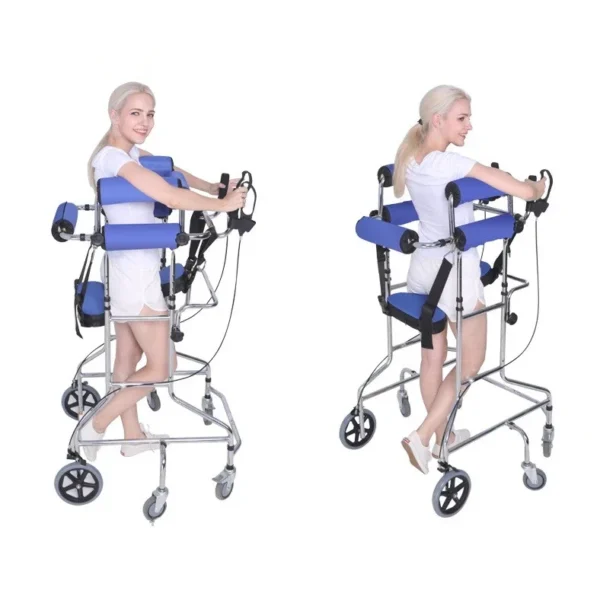 Cerebral Palsy Child and Adult Walking Aid Hemiplegic Walker Lower Limb Training Standing Frame with Wheels Walker - Image 4