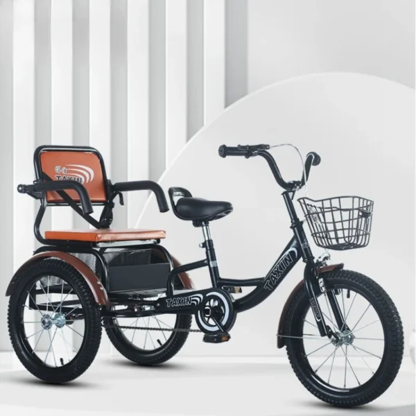 2023 New 3-9 Year Old Children's Tricycle Safety Bicycle Trike Twin Toy Double Baby Stroller Carriage Dropshipping - Image 3