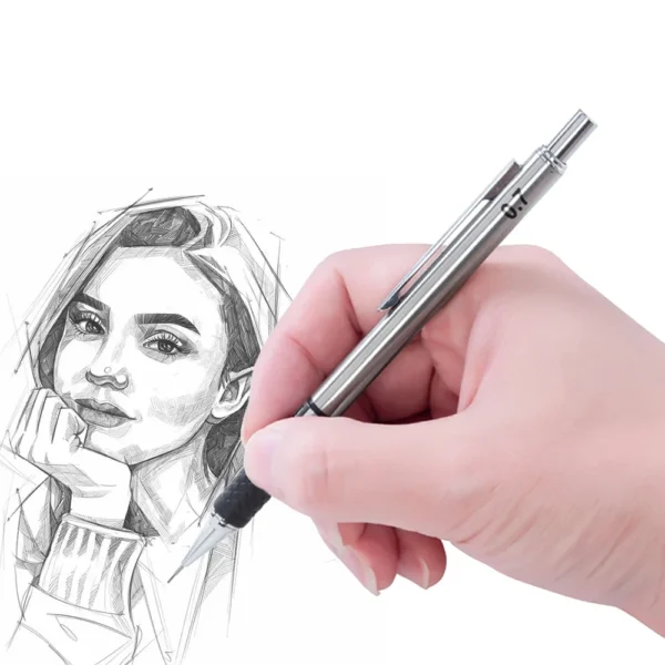 Metal Mechanical Pencil set with pencil grip Leads Art Drawing Student Office Supplies 0.5/0.7/0.9/2.0mm Automatic Pencil - Image 2