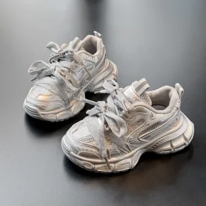 Fashionable Children's Sports Shoes Casual Dad Sneakers All-Match Autumn New Arrival for Middle And Big Kids Rubber Sole