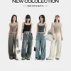 CHIC VEN Women Tank Solid Slim Minimalist U-neck Female Suspender High Elasticity Short Vest With Chest Pad Summer Clothing 2024 - Image 2