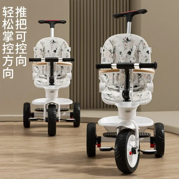 Children's Tricycle 1-3 Year Old Baby Pedal Walking Stroller Children's Lightweight Toy Handcart - Image 6