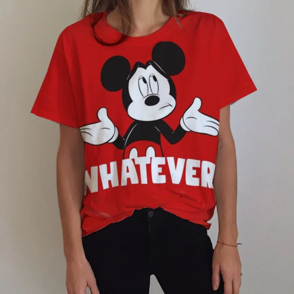 New T Shirt Women Y2k Disney Mickey Mouse Print Female Clothes Top Summer O-neck Ladies T-shirt Fashion Streetwear Hip-hop Shirt - Image 5