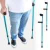 Forearm Crutches Foldable Adjustable Aluminium Walk Easy Elbow Crutch Lightweight Walking Stick Anti-slip