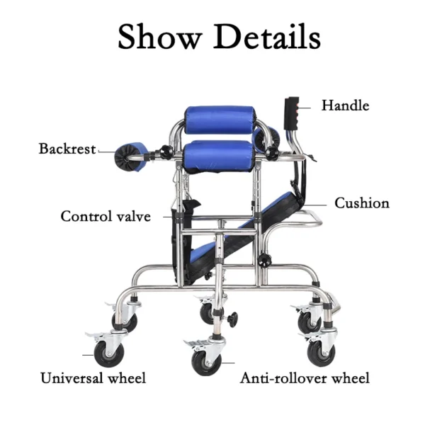 Top Sale Standing Frame Anti-rollover Walking Aid lower limb training walker for Disabled Children - Image 5