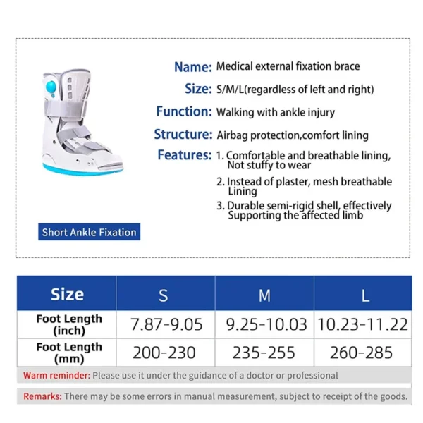1Pcs Air Cam Walker Fracture Boot-Medical Inflatable Walking Boot-For Achilles Tendonitis Sprained Ankle Breathable Walker Boots - Image 2