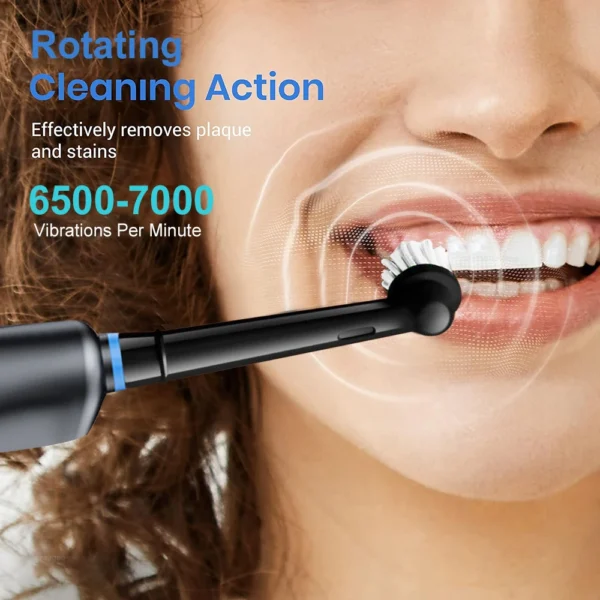 Electric Rotating Toothbrush Deep Clean Whitening Teeth for Adult Ultrasonic Toothbrush with 4/8pcs Refill Replacement Heads - Image 3