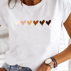 Fashion Short Sleeve Love Sweet 90s Trend Casual T-shirts Clothes Women Female Summer T Clothing Ladies Print Graphic Tee