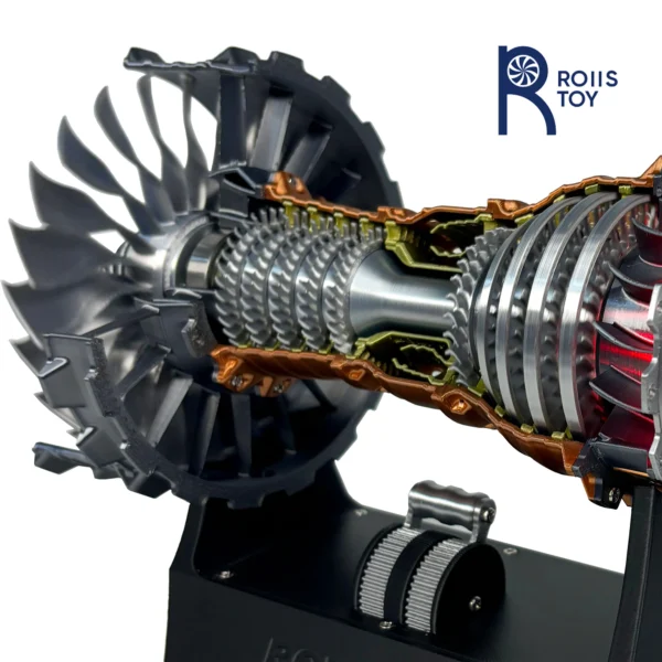 Turbofan Engine Cutaway Model with Working Parts and Detailed Labels for Aviation Training - Image 3